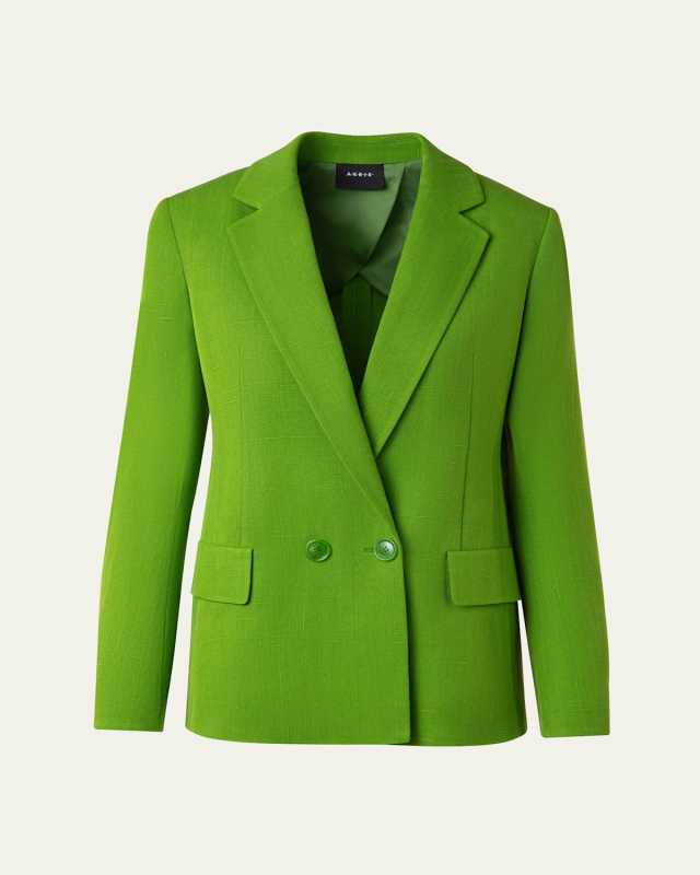 William Boyfriend Double-Breasted Silk Blazer